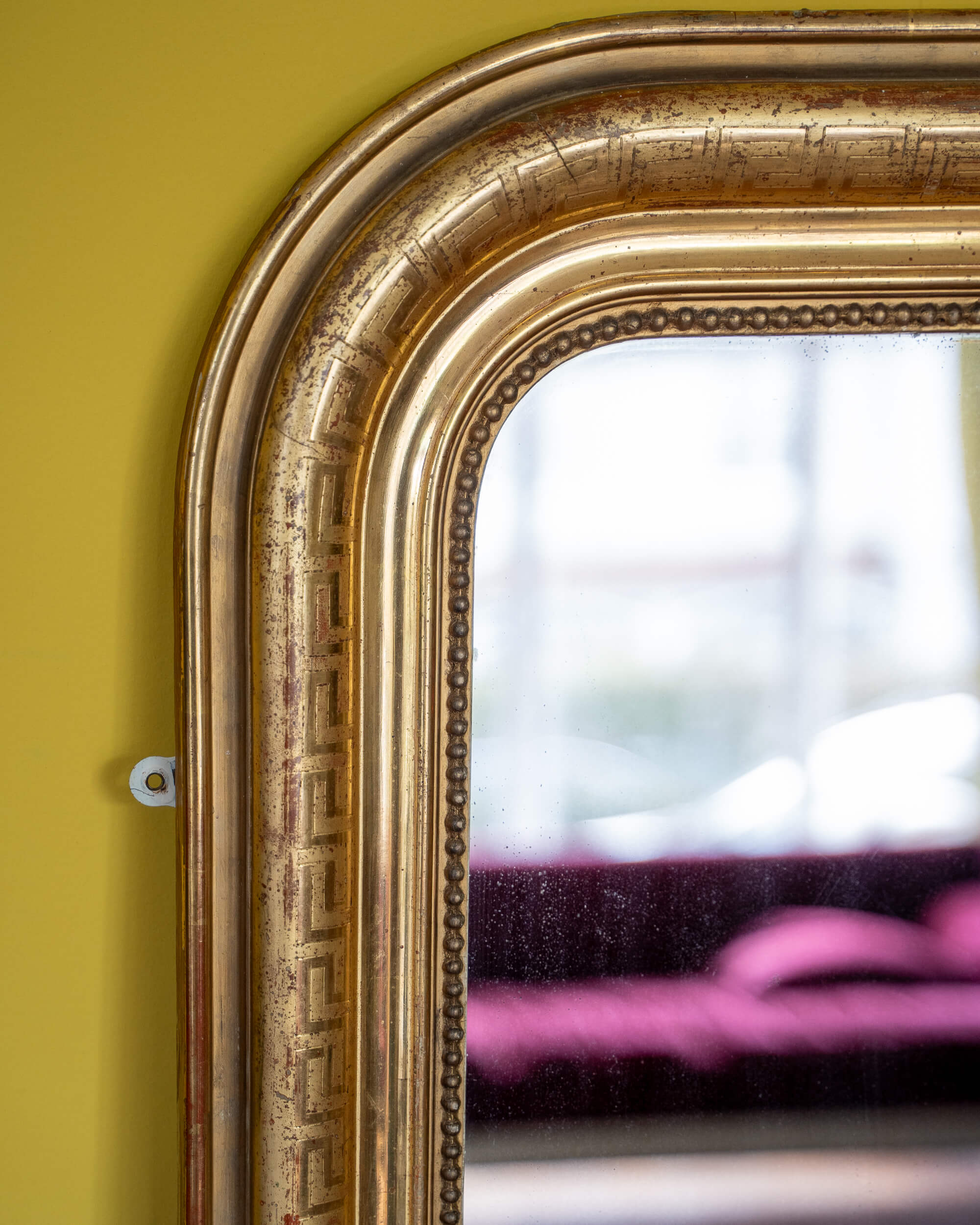 19th Century French Louis Philippe Giltwood Mirror - Supporting View 2