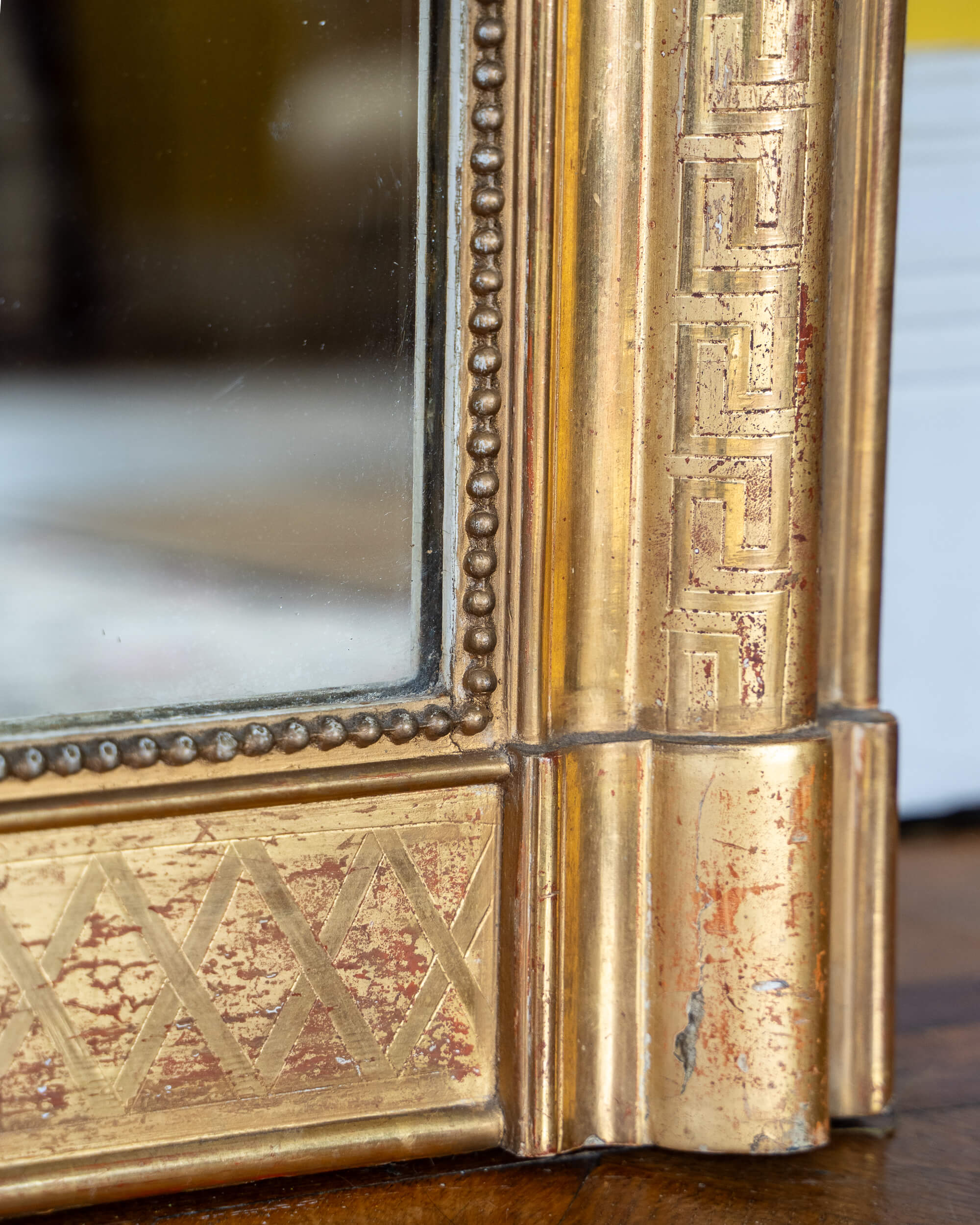 19th Century French Louis Philippe Giltwood Mirror - Supporting View 3