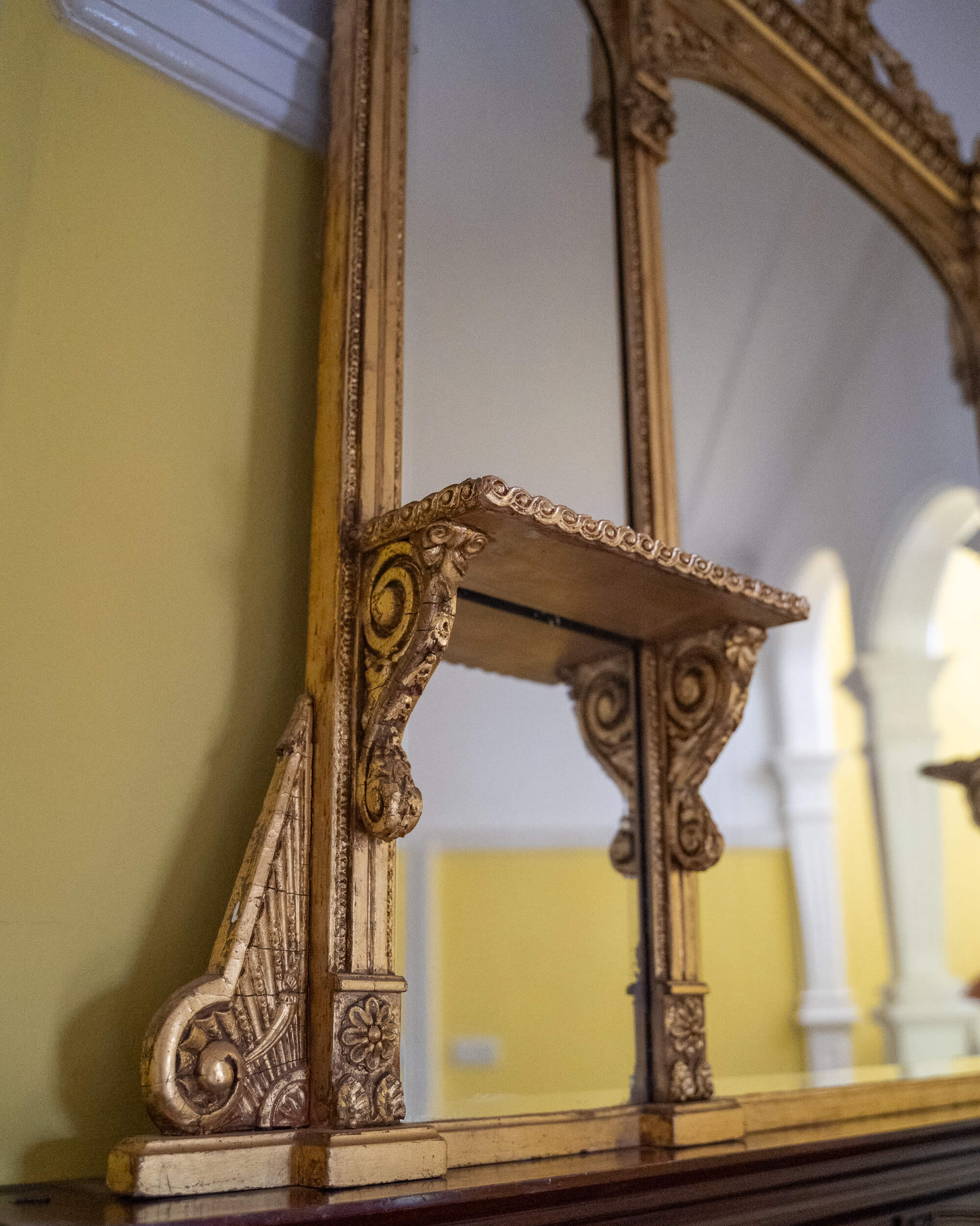 Edwardian Giltwood Overmantel Mirror - Supporting View 3